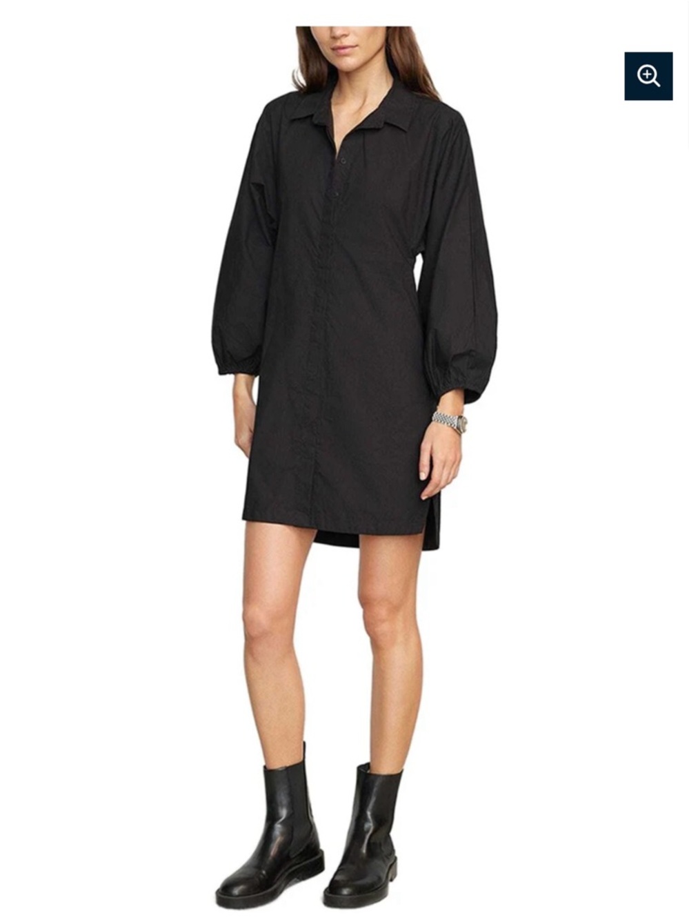 Modern Citizen Clara Open Back Button Down Black Dress Size M